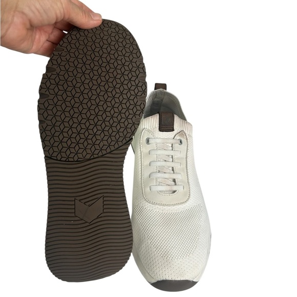 johnnie-O Prima Fly-Knit Lightweight Running Sneaker White Brown Mens SZ 12 READ - Picture 14 of 15